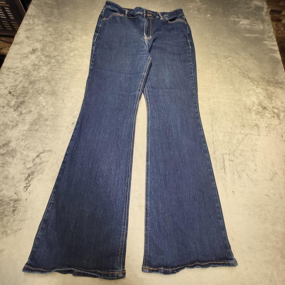 Old Navy Jeans Womens 10 Blue Flare High Rise Dark Wash Stretch 5-Pocket